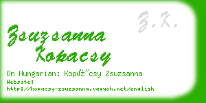 zsuzsanna kopacsy business card